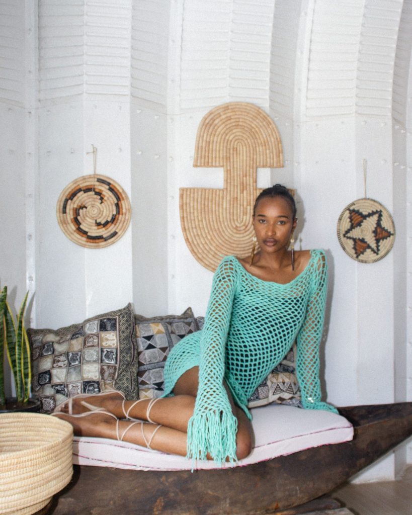 Fishermans Tassel Dress In Turquoise