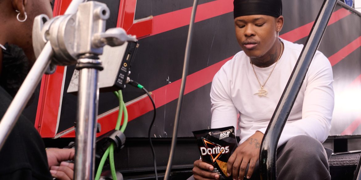 Nasty C on the set of Doritos Fearlessly Flavourful In The Truck Series