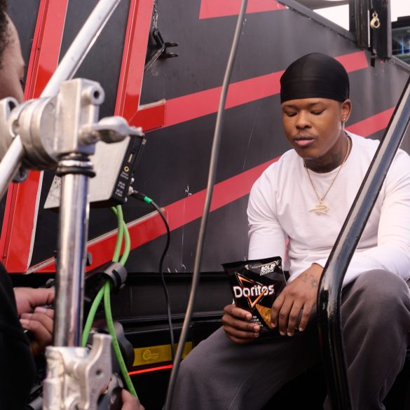 Nasty C on the set of Doritos Fearlessly Flavourful In The Truck Series