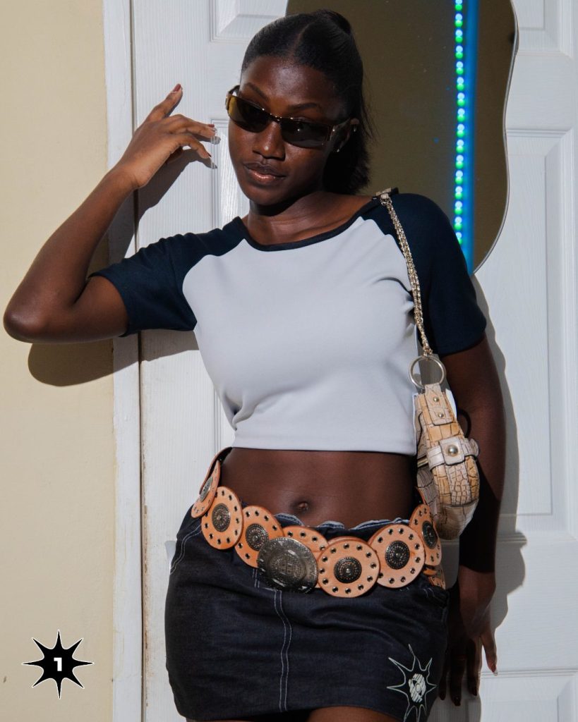 Black Denim Mini Skirt Blackout